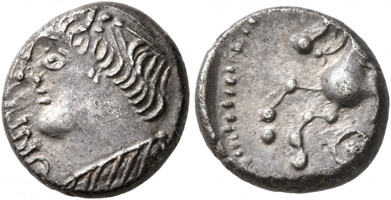 CELTIC, Central Europe. Rauraci. Circa 50-30 BC. Quinarius (Silver, 11 mm, 1.63 ...