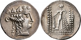 CELTIC, Lower Danube. Imitations of Thasos. Late 2nd-1st century BC. Tetradrachm (Silver, 31 mm, 16.45 g, 12 h). Celticized head of Dionysos to right,...