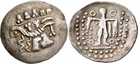 CELTIC, Lower Danube. Imitations of Thasos. Late 2nd-1st century BC. Tetradrachm (Silver, 36 mm, 14.85 g, 12 h). Celticized head of Dionysos to right,...