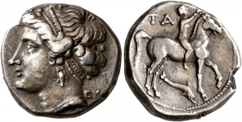 CALABRIA. Tarentum. Campano-Tarentine series, circa 281-228 BC. Didrachm or Nomo...