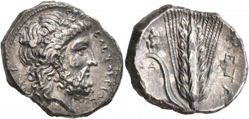LUCANIA. Metapontion. Circa 340-330 BC. Didrachm or Nomos (Silver, 22 mm, 7.52 g...
