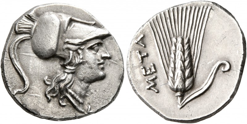 LUCANIA. Metapontion. Punic occupation, circa 215-207 BC. Half Shekel (Silver, 1...