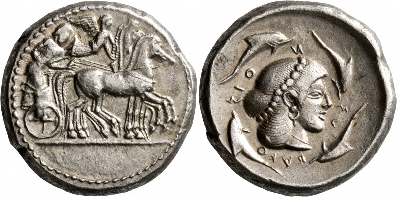 SICILY. Syracuse. Deinomenid Tyranny, 485-466 BC. Tetradrachm (Silver, 25 mm, 17...