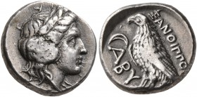 TROAS. Abydos. 4th century BC. Drachm (Silver, 14 mm, 3.67 g, 11 h), Xanthippos, magistrate. Laureate head of Apollo to right. Rev. ABY - ΞANΘΙΠΠOΣ Ea...