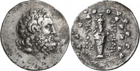 LESBOS. Mytilene. Circa 160s-150s BC. Tetradrachm (Silver, 35 mm, 16.32 g, 12 h), Ap... and Proteas, magistrates. Laureate head of Zeus Ammon to right...