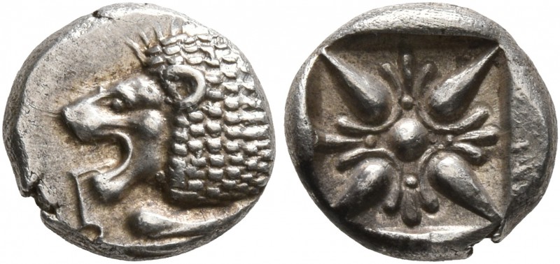 IONIA. Miletos. Late 6th-early 5th century BC. Diobol (Silver, 10 mm, 1.19 g). F...