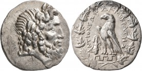 CARIA. Antioch ad Maeandrum. Circa 85-65/60 BC. Tetradrachm (Silver, 27 mm, 16.01 g, 12 h), Damokrates, magistrate. Laureate head of Zeus to right. Re...