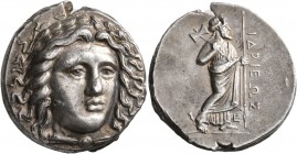 SATRAPS OF CARIA. Hidrieus, circa 351/0-344/3 BC. Tetradrachm (Silver, 24 mm, 15.17 g, 12 h), Halikarnassos. Laureate head of Apollo facing three-quar...