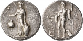 PAMPHYLIA. Side. Circa 360-333 BC. Stater (Silver, 21 mm, 10.23 g, 12 h). Athena standing front, head to left, holding Nike in her right hand and shie...