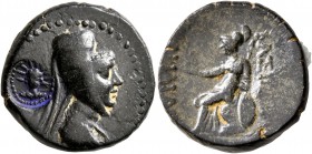 KINGS OF CAPPADOCIA. Ariarathes VI Epiphanes Philopator, circa 130-112/0 BC. Tetrachalkon (Bronze, 19 mm, 5.83 g, 11 h), Eusebeia-Mazaka. Draped bust ...