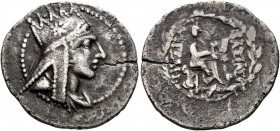 KINGS OF ARMENIA. Tigranes the Younger, 77/6-66 BC. Drachm (Silver, 21 mm, 3.70 g, 1 h), Tigranokerta or Artagigarta, 66/5. Draped bust of Tigranes th...