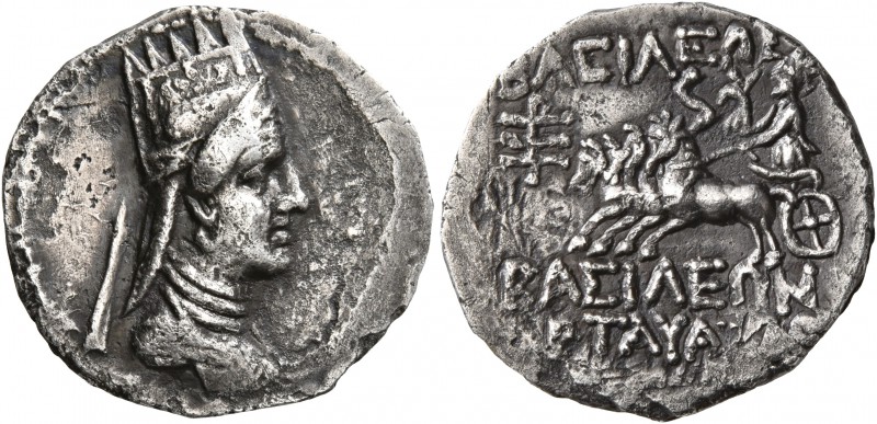 KINGS OF ARMENIA. Artavasdes II, 56-34 BC. Drachm (Silver, 19 mm, 3.25 g, 1 h), ...