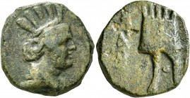 ARMENIA. Artaxata (?). Octachalkon (Bronze, 21 mm, 10.58 g, 1 h), circa mid 1st century BC. Turreted and draped bust of the city-goddess to right. Rev...