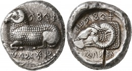 CYPRUS. Salamis. Gorgos II, circa 450-440/30 BC. Stater (Silver, 21 mm, 11.15 g, 1 h). &#67614;&#67626;&#67600;&#67637;-&#67625;&#67598;&#67623;&#6759...