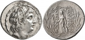 SELEUKID KINGS OF SYRIA. Antiochos VII Euergetes (Sidetes), 138-129 BC. Tetradrachm (Silver, 31 mm, 16.72 g, 1 h), Antiochia on the Orontes. Diademed ...