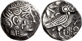 ARABIA, Southern. Saba'. 4th-3rd centuries BC. Unit (Silver, 16 mm, 5.15 g, 7 h), imitating Athens. Head of Athena to right, wearing crested Attic hel...