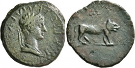 KINGS OF MAURETANIA. Ptolemy, 24-40. Half Unit (Bronze, 24 mm, 6.19 g, 1 h), Caesarea Mauretaniae. REX PTOLEMAEVS Diademed and draped bust of Ptolemy ...