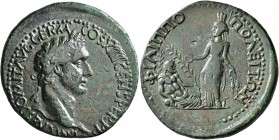 THRACE. Philippopolis. Domitian, 81-96. 'Sestertius' (Bronze, 35 mm, 23.46 g, 7 h), 88/9. IMP CAES DOMIT AVG GERM COS XIII CENS PER P P Laureate head ...