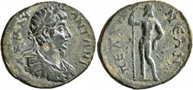 ACHAEA. Pellene. Caracalla, 198-217. Diassarion (Bronze, 25 mm, 7.22 g, 8 h). A K M AY ANTΩNI Laureate, draped and cuirassed bust of Caracalla to righ...