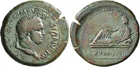 PAPHLAGONIA. Sinope. Titus, as Caesar, 69-79. Diassarion (Bronze, 28 mm, 11.28 g, 1 h), CY 122 = 76/7. T•CAESAR•IMP•VESPASIAN•PON•TR•P• Laureate head ...