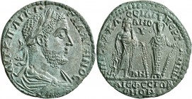 MYSIA. Pergamum. Gallienus, 253-268. Hexassarion (?) (Orichalcum, 34 mm, 16.99 g, 6 h), Homonoia with Ephesus, Sextos Klaudios Seilianos, magistrate. ...