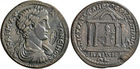 LYDIA. Hypaepa. Caracalla, 198-217. Pentassarion (Orichalcum, 34 mm, 20.75 g, 6 h), Ti. Fl. Herodes Papionos, strategos. AY•KAI•M•AY• ANTΩNЄINOC Laure...