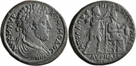 LYDIA. Tmolus-Aureliopolis. Commodus, 177-192. Tetrassarion (Orichalcum, 30 mm, 16.98 g, 6 h), Apollonides, strategos, circa 184-190. AY•K•M•AYP• KOMM...