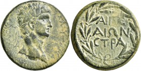 CILICIA. Aegeae. Claudius, 41-54. Diassarion (Bronze, 24 mm, 9.37 g, 12 h), Stra..., magistrate. [...] KΛAYΔ[IOC] Laureate head of Claudius to right. ...