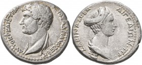 CILICIA. Aegeae. Hadrian, with Sabina, 117-138. Tridrachm (Silver, 25 mm, 9.47 g, 7 h), CY 180 = 133/4. ΑΥΤΟΚΡ ΚΑΙΣ ΤΡΑΙΑΝΟΣ ΑΔΡΙΑΝΟ ΣΕΒ Π Π Bare-head...