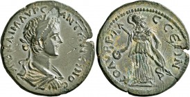 CILICIA. Colybrassus. Elagabalus, 218-222. Hexassarion (Bronze, 35 mm, 16.85 g, 7 h). AY KAI M AYP C [.] ANTΩNЄINOC Laureate, draped and cuirassed bus...