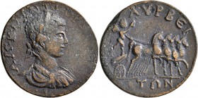 CILICIA. Lyrbe. Gordian III, 238-244. Tetrassarion (Orichalcum, 32 mm, 17.78 g, 1 h). AYT•K•M•ANT•ΓOPΔ[IANOC CЄB] Laureate, draped and cuirassed bust ...