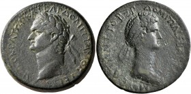 CILICIA. Mopsouestia-Mopsos. Domitian, with Domitia, 81-96. Tetrassarion (Bronze, 36 mm, 26.01 g, 1 h), CY 162 = 94/5. AYTOKPATΩP KAIΣAP ΔOMITIANOΣ ΓE...