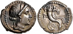 L. Sulla, 81 BC. Denarius (Silver, 20 mm, 4.08 g, 1 h), uncertain mint. Diademed head of Venus to right, wearing earring and pearl necklace. Rev. Q Fi...