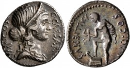 Julius Caesar, 49-44 BC. Denarius (Silver, 18 mm, 4.00 g, 4 h), with Aulus Allienus, proconsular governor of Sicily, Lilybaion (?), late 47. C•CAESAR ...
