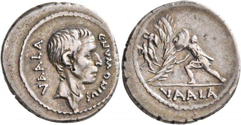 C. Numonius Vaala, 41 BC. Denarius (Silver, 20 mm, 4.24 g, 7 h), Rome. C•NVMONIV...
