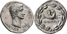 Augustus, 27 BC-AD 14. Cistophorus (Silver, 27 mm, 11.81 g, 1 h), Ephesus, circa 25-20 BC. IMP•CAESAR Bare head of Augustus to right. Rev. AVGVSTVS Ca...