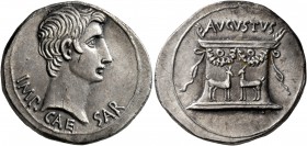 Augustus, 27 BC-AD 14. Cistophorus (Silver, 25 mm, 11.96 g, 1 h), Ephesus, circa 25-20 BC. IMP•CAESAR Bare head of Augustus to right. Rev. AVGVSTVS Ga...