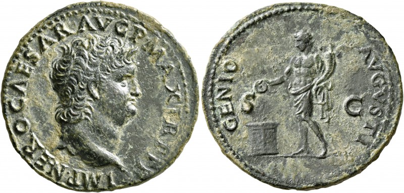 Nero, 54-68. As (Copper, 29 mm, 10.90 g, 6 h), Lugdunum, circa 66. IMP•NERO CAES...