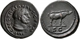 Trajan, 98-117. Quadrans (Copper, 16 mm, 2.60 g, 7 h), Rome. IMP CAES TRAIAN AVG GERM Laureate bust of Hercules to right, wearing lion skin draped aro...
