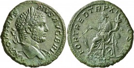 Caracalla, 198-217. As (Copper, 24 mm, 10.19 g, 1 h), Rome, 211. ANTONINVS PIVS AVG BRIT Laureate head of Caracalla to right, with slight drapery on h...