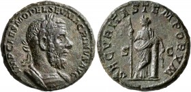 Macrinus, 217-218. As (Copper, 24 mm, 11.66 g, 11 h), Rome, summer 217-early 218. IMP CAES M OPEL SEV MACRINVS AVG Laureate and cuirassed bust of Macr...