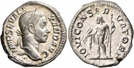 Severus Alexander, 222-235. Denarius (Silver, 19 mm, 3.89 g, 12 h), Rome, 228-231. IMP SEV ALEXAND AVG Laureate head of Severus Alexander to right. Re...