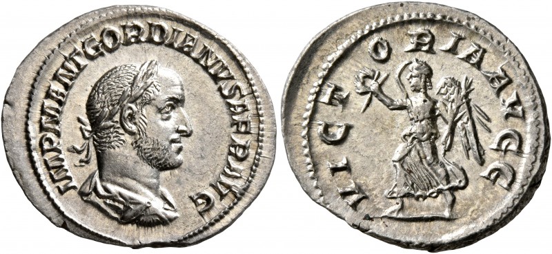 Gordian II, 238. Denarius (Silver, 20 mm, 2.80 g, 11 h), Rome, March-April 238. ...