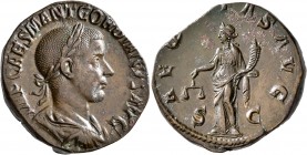 Gordian III, 238-244. Sestertius (Bronze, 28 mm, 20.01 g, 12 h), Rome, 240. IMP CAES M ANT GORDIANVS AVG Laureate, draped and cuirassed bust of Gordia...