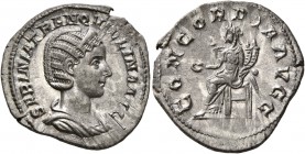 Tranquillina, Augusta, 241-244. Denarius (Silver, 20 mm, 3.00 g, 2 h), Rome, mid 243. SABINA TRANQVILLINA AVG Draped bust of Tranquillina to right, we...