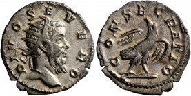 Trajan Decius, 249-251. Antoninianus (Silver, 21 mm, 2.74 g, 1 h), commemorative issue for Divus Septimius Severus (died 211), Rome, mid 251. DIVO SEV...