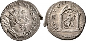 Postumus, Romano-Gallic Emperor, 260-269. Antoninianus (Silver, 20 mm, 3.17 g, 1 h), Cologne, 263. IMP C POSTVMVS P F AVG Radiate, draped and cuirasse...