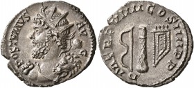 Postumus, Romano-Gallic Emperor, 260-269. Antoninianus (Billon, 21 mm, 3.45 g, 6 h), Cologne, early 268. POSTVMVS AVG Radiate bust of Postumus to left...