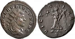Claudius II Gothicus, 268-270. Antoninianus (Bronze, 21 mm, 3.94 g, 12 h), Mediolanum, September 268-mid 269. IMP CLAVDIVS P F AVG Radiate, draped and...
