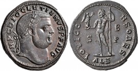 Diocletian, 284-305. Follis (Bronze, 27 mm, 9.67 g, 6 h), Alexandria, 304-305. IMP C DIOCLETIANVS P F AVG Laureate head of Diocletianus to right. Rev....